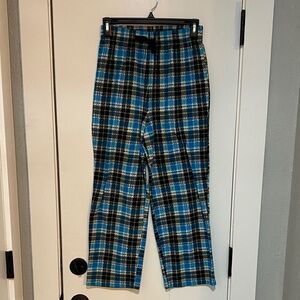 Blue and Black Plaid Men's Pants